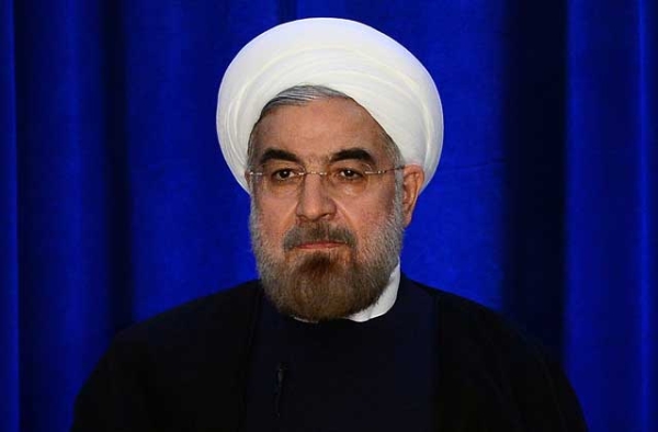 Iranian President Hassan Rouhani at an Asia Society event on the sidelines of the 68th United Nations General Assembly in New York City on September 26, 2013. (Emmanuel Dunand/AFP/Getty Images)