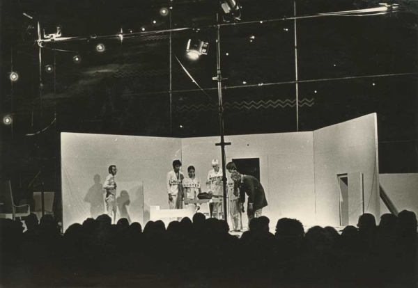 Archival image from the 1972 Shiraz Arts Festival performance of "KA MOUNTAIN AND GUARDenia TERRACE: a story about a family and some people changing." Courtesy of Robert Wilson © Bahman Jalali.