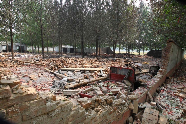 Seven people were killed and 12 wounded in an explosion on June 18, 2012 at Dongtun Fireworks Factory, located in Huiyang County, China. (ChinaFotoPress/Getty Images)