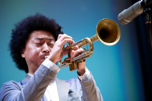Japanese-born, Brooklyn-based jazz trumpeter and composer Takuya Kuroda brought his ensemble to Asia Society New York on March 8, 2014. (Elena Olivo/Asia Society)