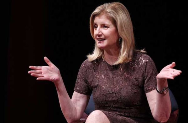 Arianna Huffington talks with Josette Sheeran at Asia Society's President's Forum event in New York on June 26, 2014. (Ellen Wallop/Asia Society)