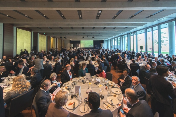 Welcome business lunch for Prime Minister Abe at the Gandel Hall, National Gallery of Australia, Canberra. (Irene Dowdy)