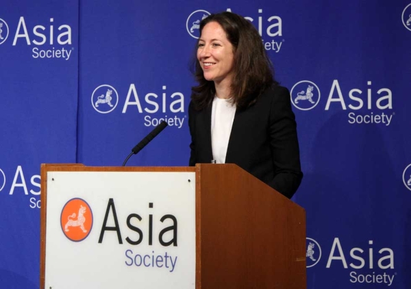 ChinaFile Editor Susan Jakes introducing the program on September 4, 2014. (Ellen Wallop/Asia Society)