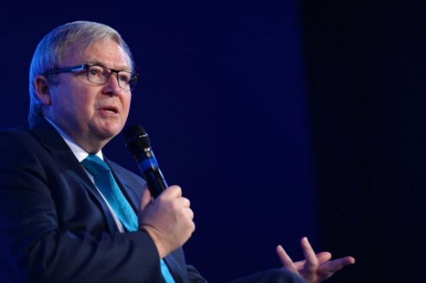 Former Prime Minister of Australia Kevin Rudd will speak on Asia's challenges at the World Economic Forum in Davos this Saturday. (Leigh Vogel/Getty Images)