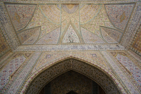 Colorful mosaics fill the walls of the Vakil Mosque in Shiraz, Iran on June 10, 2015. (Blondinrikard Fröberg/Flickr).