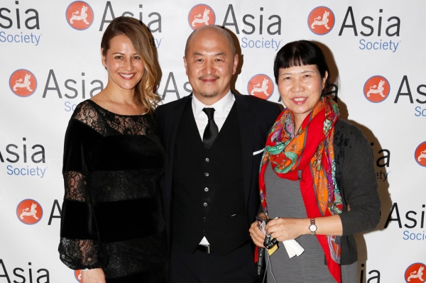 From left, Catherine Shiao, Peter Shiao and Zhang Xun pose during the 2015 Asia Society U.S.-China Film Summit and Gala held at the Dorthy Chandler Pavilion on Thursday, November 5, 2015, in Los Angeles, Calif. (Ryan Miller/Capture Imaging)