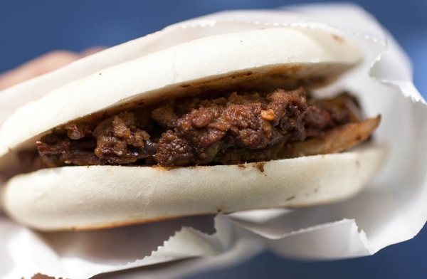A lamb burger from Xi'an Famous Foods in New York City. (Bionicgrrrl/Flickr)