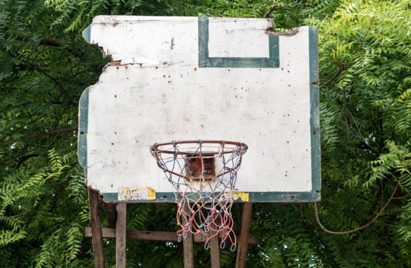 Basketball backboards are made from whatever makeshift materials are available. Cebu, Philippines. (Richard James Daniels)