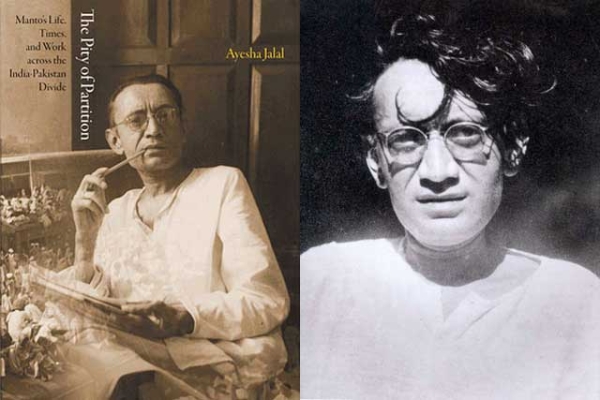 L: "The Pity of Partition—Manto’s Life, Times And Work Across The India-Pakistan Divide" by Ayesha Jalal (HarperCollins India, 2013). R: Saadat Hasan Manto (1912-1955). (Wikipedia)
