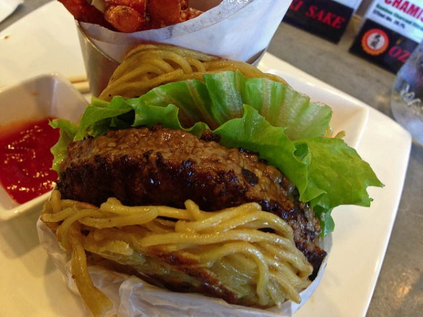 A ramen burger. (mmyoso/Flickr)