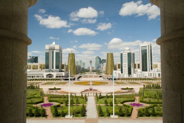 The view from the Presidential Palace in Astana, Kazakhstan. (Leon Neal/AFP/Getty Images)