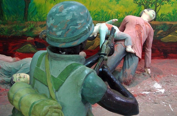 A display at the My Lai Memorial Site in My Lai village, Vietnam. (Adam Jones/Flickr)