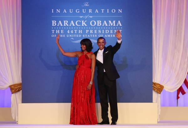 Wearing the red gown designed by Taiwanese-American designer Jason Wu at the Public Inaugural Ball on January 21, 2013 in Washington, DC. (Mario Tama/Getty Images)