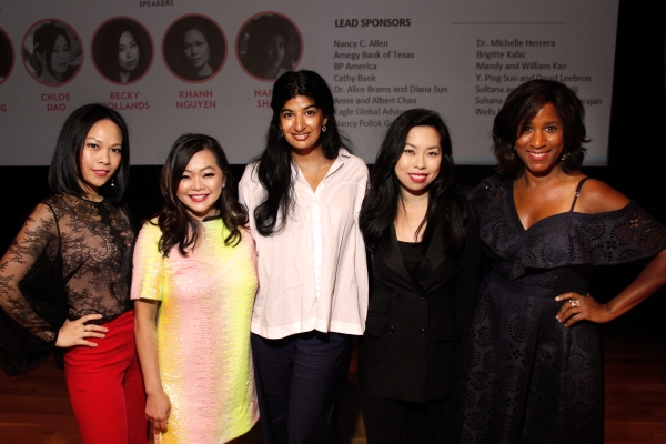 designers/panelists Khanh Nguyen, Chloe Dao, Naina Shah, Becky Hollands, and moderator Joy Sewing