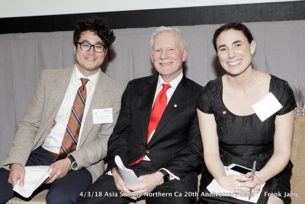 (From left to right) ASNC Young Professionals Group Networking and Outreach Co-Chair Christopher Koh, ASNC Executive Director Bruce Pickering, and ASNC Program Manager Melissa La Bouff (Frank Jang/Asia Society)