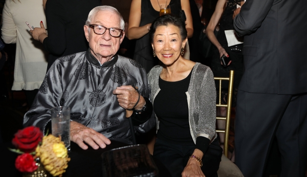 Former Asia Society President Nicholas Platt and trustee Lulu Wang share a moment at Asia Game Changers 2018