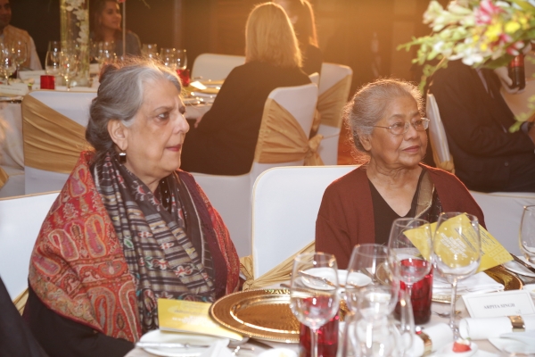 Geeta Kapur and Arpita Singh during the reception