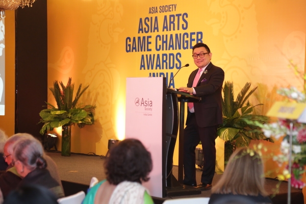 Vice President of Global Arts & Cultural Programs and Director of Asia Society Museum, Boon Hui Tan addresses the audience during the ceremony