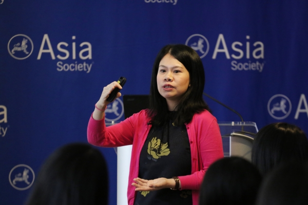 Catherine Zhong, the Chinese teacher from Little Red School House & Elisabeth Irwin High School in New York made a presentation on Using the Think-Pair-Share Strategy to Develop Communicative Skills for high school students.