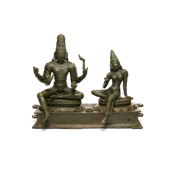 Shiva and Parvati (Somaskanda). India, Tamil Nadu. Chola period, 12th century.