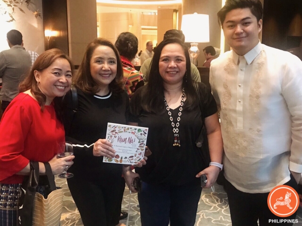 Friends enjoying the launch of Kain Na (L-R: Joy Alampay, Executive Director of Asia Society Philippines; Pearl de Guzman, Baby Pat's Ensaymada; Cyrene dela Rosa, Food Writer; Jose Miguel Angeles, President of The Kitchen Bookstore)