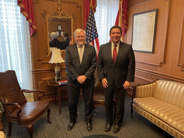 Kevin Rudd meeting with Florida’s Governor Ron De Santis.