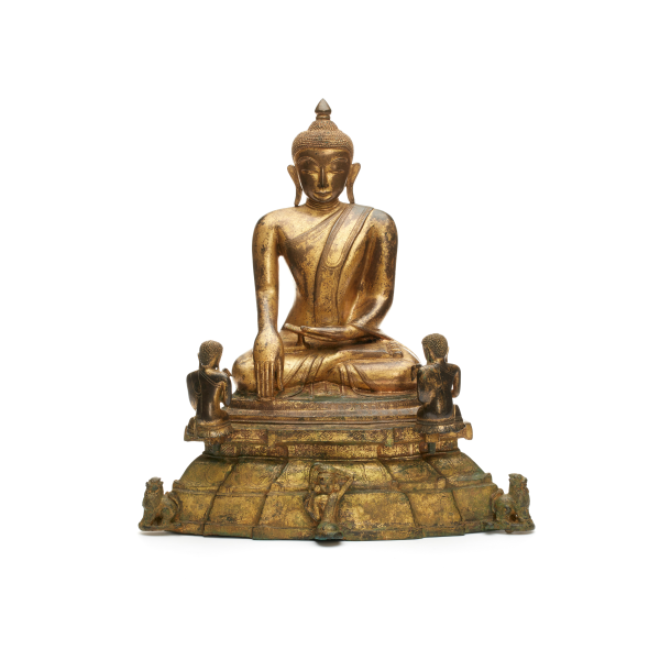 Buddha Shakyamuni with Kneeling Worshippers