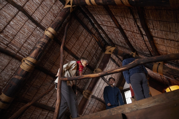 Visitors going up to the attic
