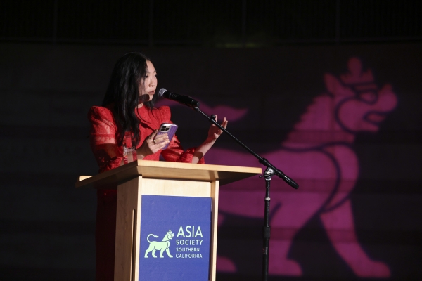 Awkwafina accepting the "Culture Visionary" award