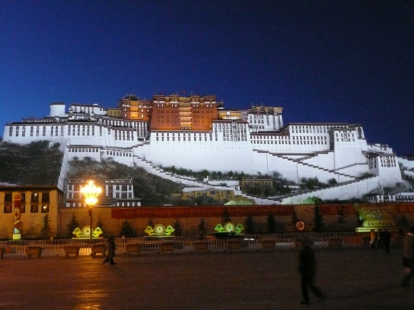 View of the Potala at night. (Jessica Kehayes)