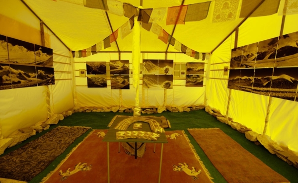 Inside the exhibition tent. (David Breashears)