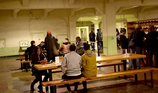 "Yours Truly" in the Alcatraz Dining Hall offers visitors the opportunity to correspond directly and personally with individual prisoners. 