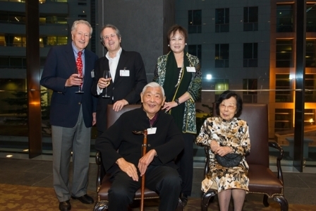 Amb. Burton Levin, Mr. Rene Balcer, Dr. Jack C. Tang, Mrs. Joanna P. Tang, and Mrs. T.H. Chan at at the Grand Opening of Light Before Dawn Unofficial Chinese Art 1974-1985 (May 14, 2013)