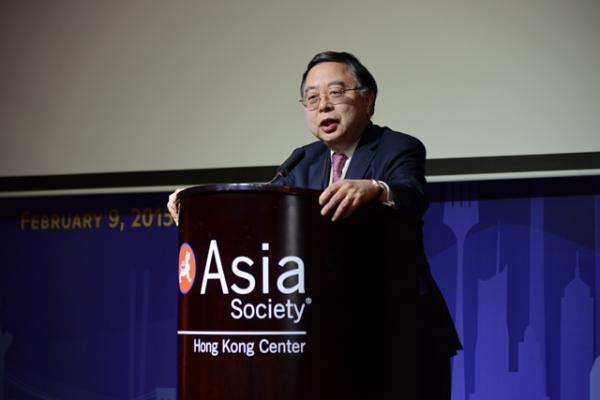 Ronnie C. Chan, Co-chairman of Asia Society, gave welcoming remarks to the guests of the program. (Asia Society Hong Kong Center)