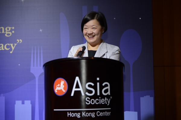 S. Alice Mong, Executive Director of Asia Society Hong Kong Center, highlighted the third anniversary of the Center at its home in Admiralty. (Asia Society Hong Kong Center)