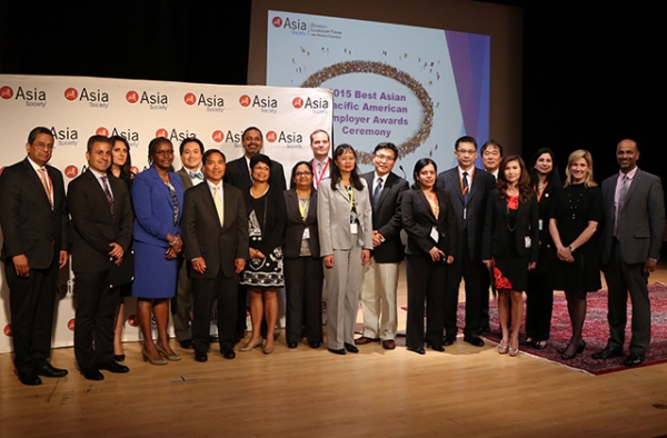 Representatives of companies receiving best employer awards. (Ellen Wallop/Asia Society)