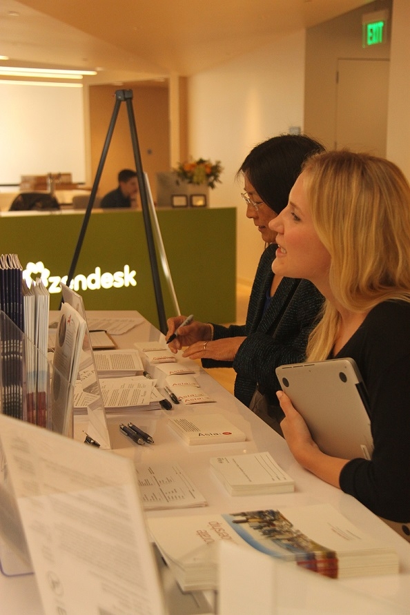 Attendees arrive at Zendesk; this was ASNC's first time to partner with the company. (Asia Society) 