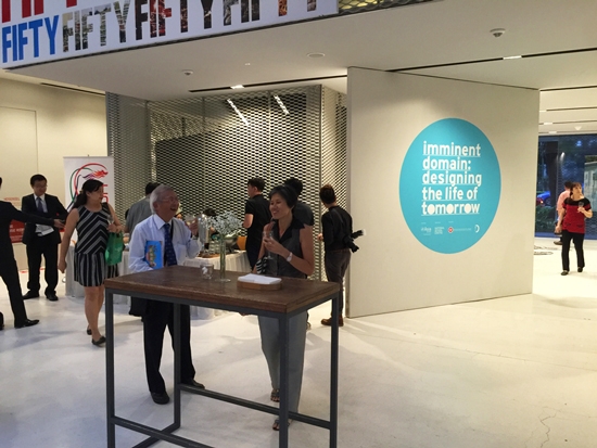 Opening reception of "Imminent Domain: Designing the Life of Tomorrow" exhibition at National Design Centre, Singapore.