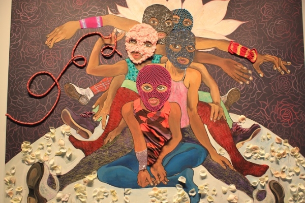 Detail of Pussy Riot by artist Chitra Ganesh, which depicts the all-women activist group from Russia. (Asia Society)