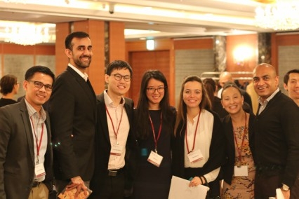 Asia 21 Young Leaders at the 2016 Summit- Left to Right: Jao-ar Herrera, Avinesh Bhar, Jia Chuan Kwok, Nanxi Liu, Maysam Ali, Sylvia Kim, Mohit Gupta 