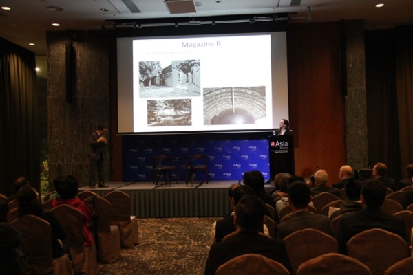 Dr. Hoyin Lee and Ms. Katie Cummer discussed the history and heritage behind the compound of Asia Society Hong Kong Center.