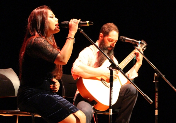 November 19 - Chhom Nimol and Zac Holtzman — of Cambodian American band Dengue Fever — performed a short intimate set paying tribute to the music of the documentary 'Don't Think I've Forgotten: Cambodia's Lost Rock and Roll.' (Tiffany Chen)