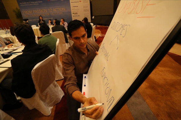Asia 21 Young Leaders engage in a discussion about turning passion into action.