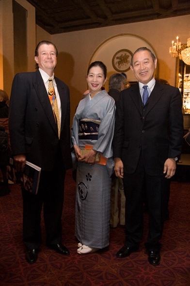 Asia Society Washington Exec. Director Jack Garrity with Ichiro Fujisaki and Japanese Ambassador to the United States Yoriko Fujisaki. (Les Talusan/Asia Society)