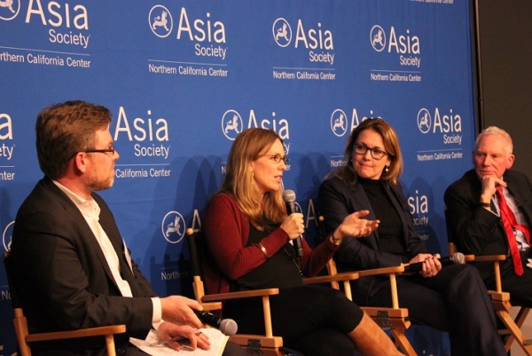 Karen Little (second from the left), Director of Development for US & Asia at Kiva, responds to a question from the audience. (Asia Society)