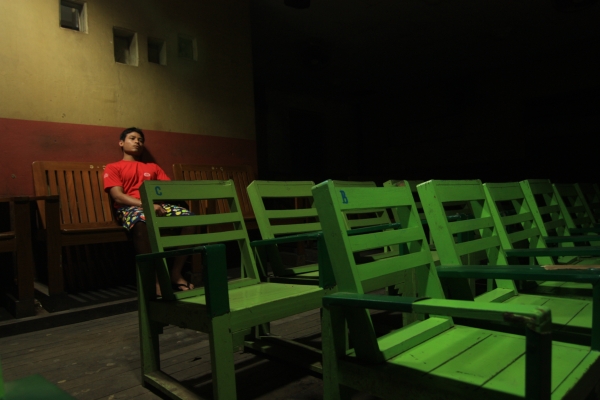 A lone viewer at the Aung Mingala Cinema in Dawei, Thanintharyi Division, Burma. (Philip Jablon)