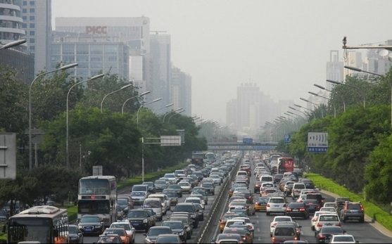 Traffic jam in Beijing. (Axel Drainville/Flickr)