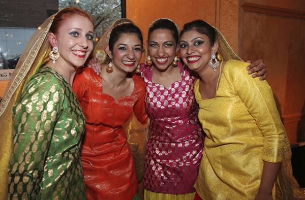 NYC Bhangra takes a break from performing. (Ellen Wallop/Asia Society)