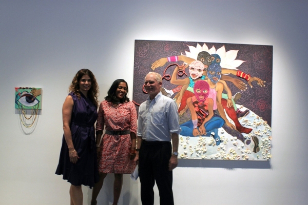 Gallery owner Wendi Norris, artist Chitra Ganesh, and Asia Society Vice President of Global Programs, N. Bruce Pickering. (Asia Society)
