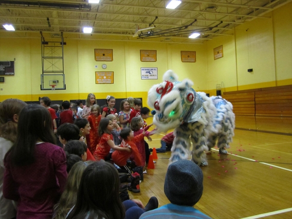 Lion dance at a Chinese New Years event.
